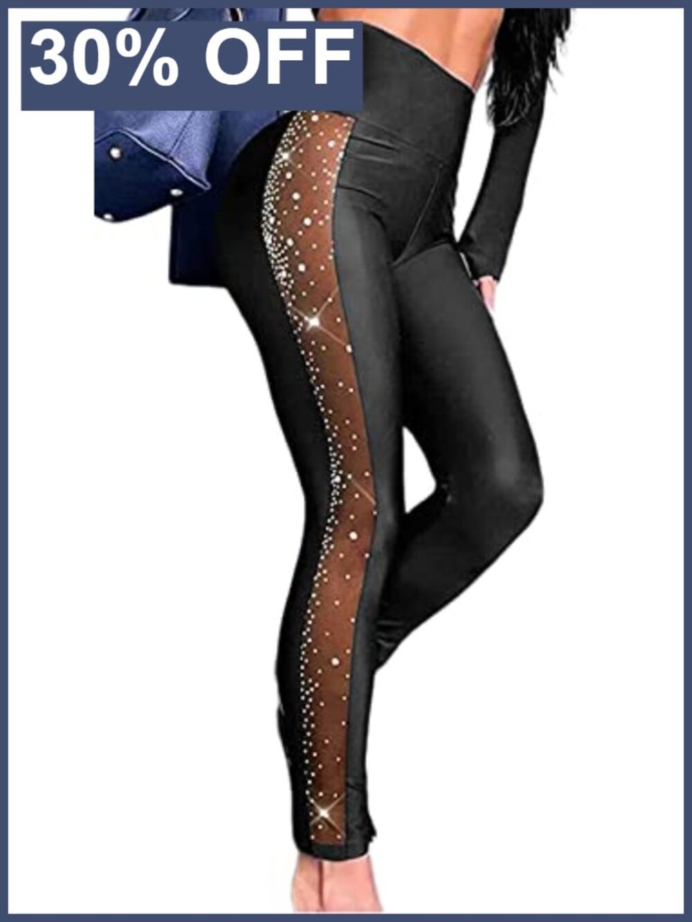 Women's See Through Sheer Mesh High Waist Leggings Sexy Party Pants
